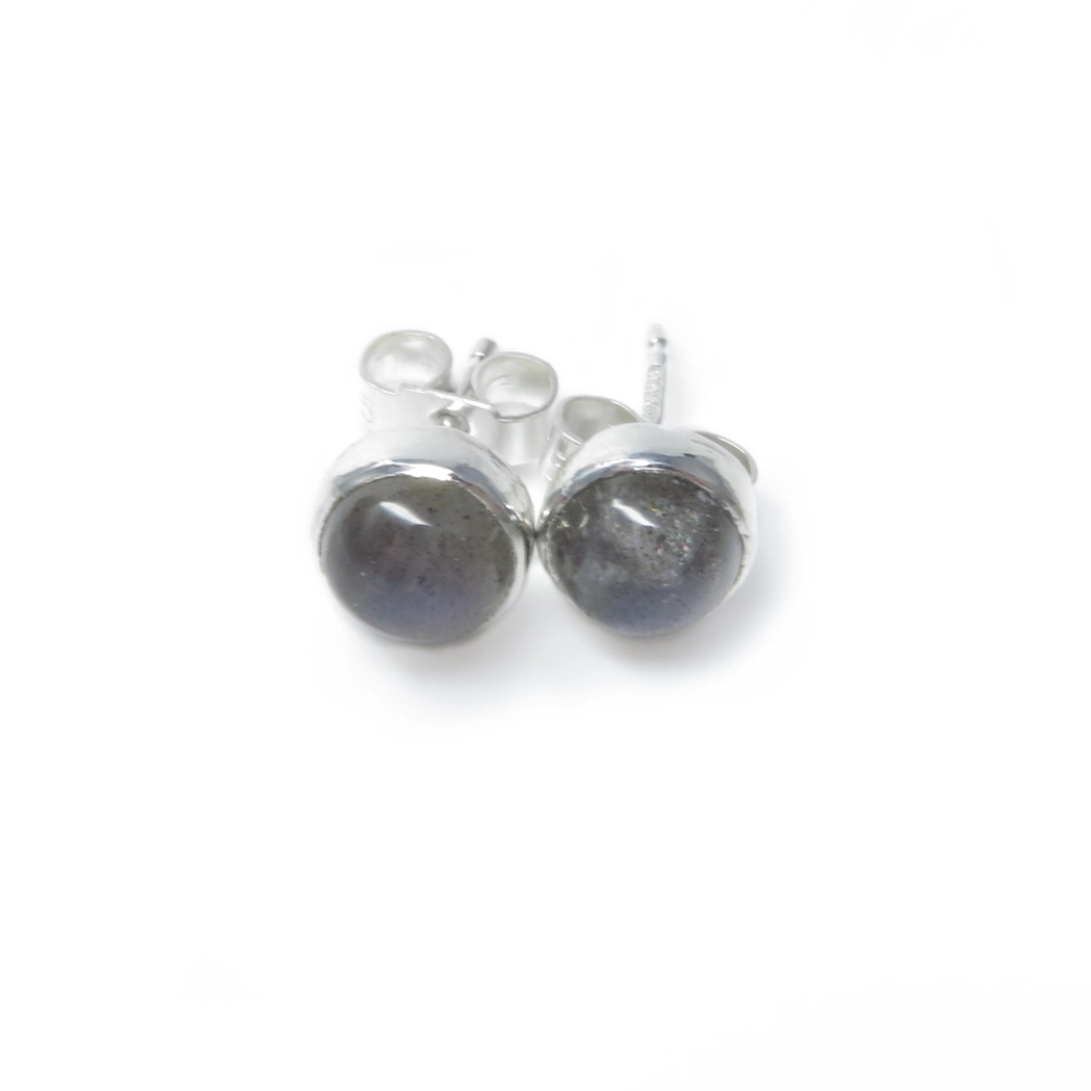 Sterling silver 5mm Labradorite earrings